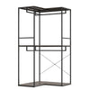 3-tier heavy duty clothes rack featuring 3 shelves and 2 hanging racks, ideal for organizing clothing and accessories.