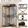 3-tier heavy duty clothes rack with strong metal frame, featuring 2 hanging racks and 3 shelves for organized storage.