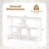 3-tier horizontal cubby bookshelf in white with open shelves, ideal for living room or office, supports 330 lbs total.