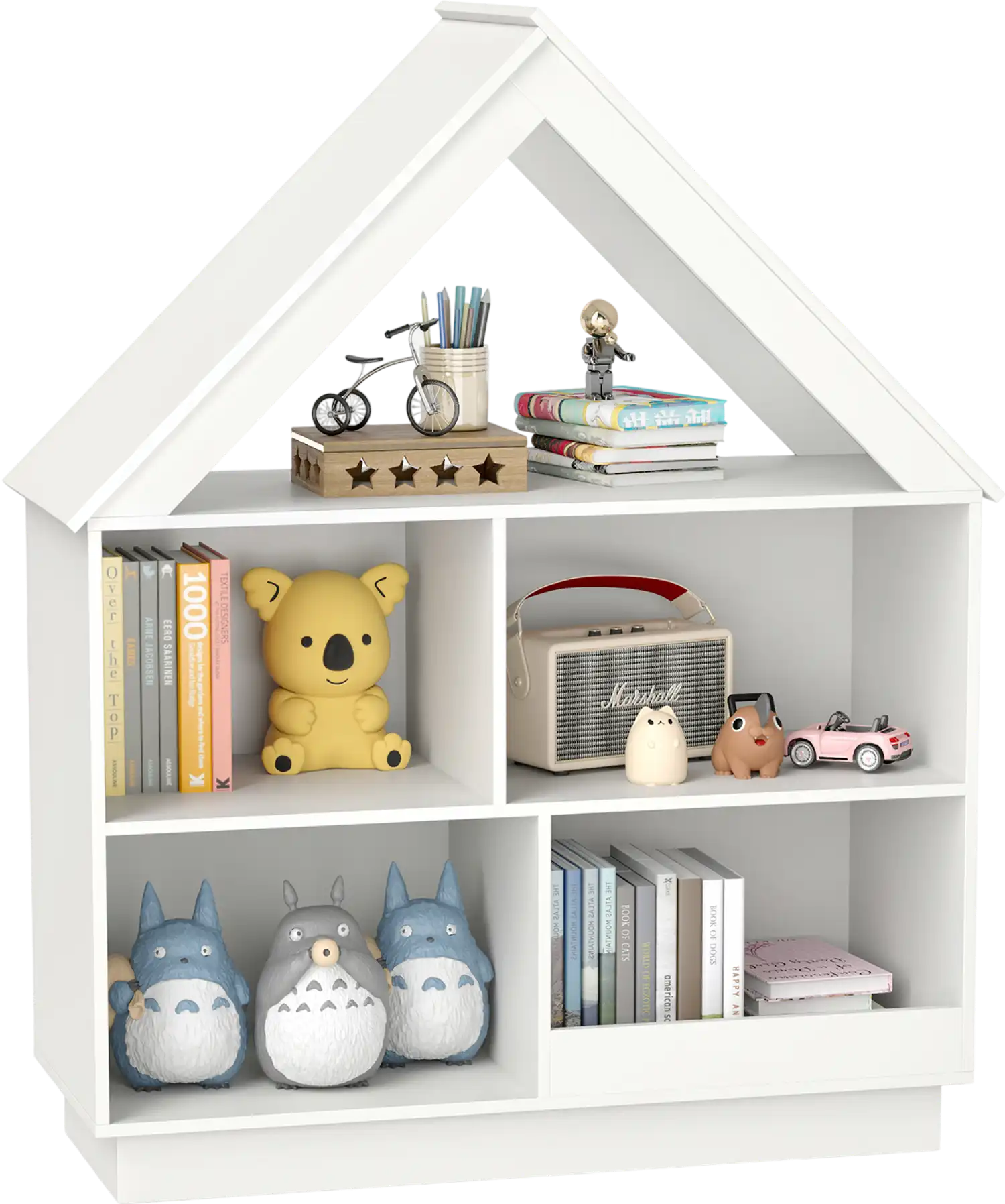 Costway 3-Tier House-Shaped Toy Storage Organizer Open Shelves 81974253 New
