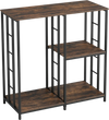 3-tier kitchen baker's rack in rustic brown featuring an industrial-style design, perfect for modern kitchens and.