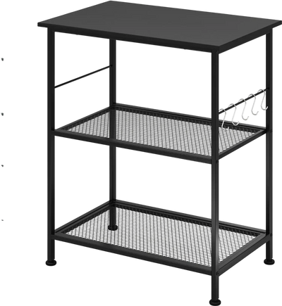 Costway 3-Tier Kitchen Serving Cart Microwave Rack with Hooks 91726583 New