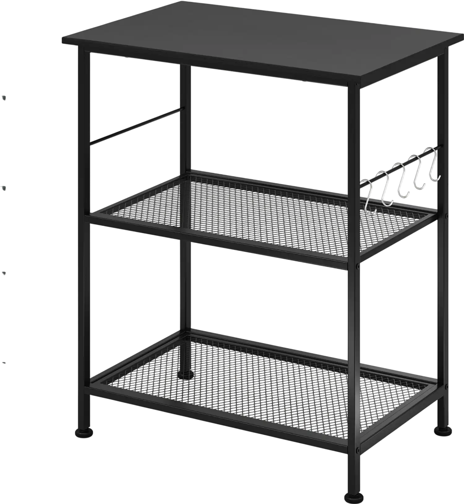 Costway 3-Tier Kitchen Serving Cart Utility Microwave Rack with Hooks 91726583 New
