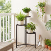 3-tier metal plant stand with a rustproof finish, perfect for corner display of pots and plants in indoor or outdoor.