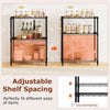 3-tier black metal storage shelving unit with adjustable shelf spacing, ideal for organizing kitchen and garage items.