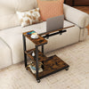 3-Tier Mobile Couch Side Table with Tiltable Tabletop-1 Piece - Gallery View 1 of 11