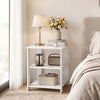 3-Tier Modern Nightstand Square Side Table with Open Storage Shelves-White - Gallery View 1 of 10