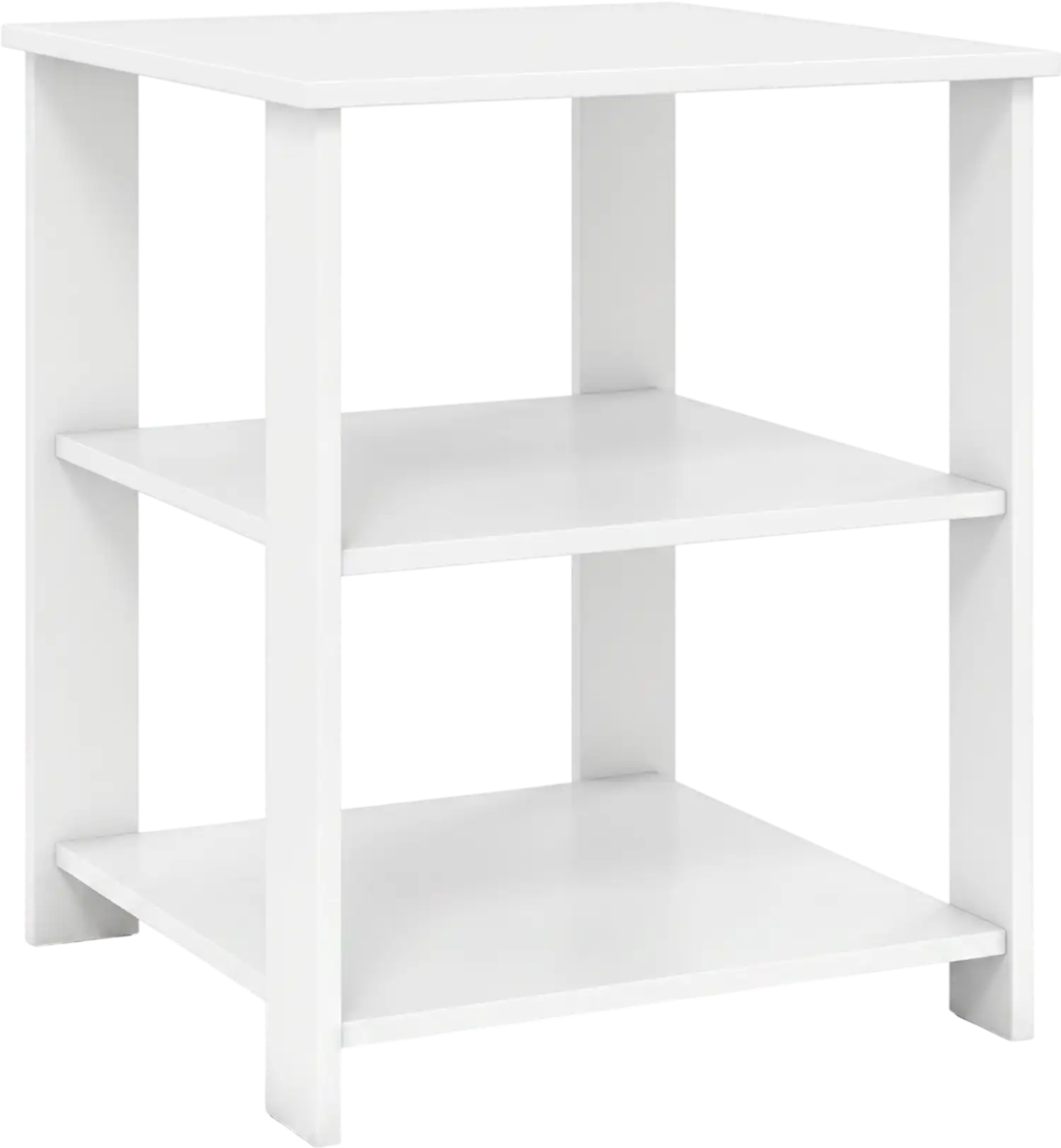 Costway 3-Tier Modern Nightstand Square Side Table with Open Storage Shelves 48689292 New