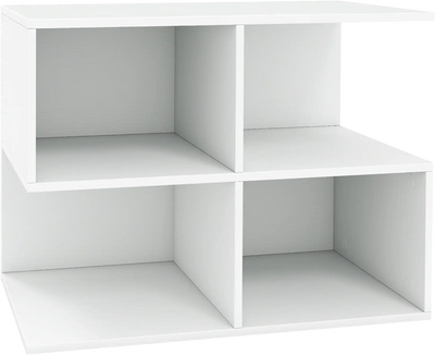 Costway 3-Tier Modern S-Shaped End Table w/ 4 Storage Cubes 75274442 New