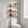 3-Tier Modern Wall Mounted Shelves Wooden Floating Shelving Unit Metal Ladder Bookshelf-Rustic Brown - Gallery View 1 of 10