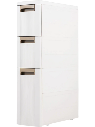 Costway Narrow Storage Cabinet with Drawers Removable Dividers 84585030 New