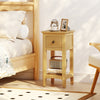 Natural 3-tier nightstand with a drawer and open shelf, perfect for bedroom or living room storage and display.