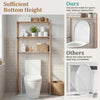 3-tier over-the-toilet storage rack in gray with open shelves, designed for easy access and toilet lid clearance.