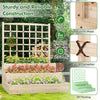 3-tier raised garden bed with lattice trellis made of natural fir wood, ideal for various plants and proper drainage.