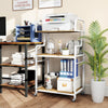 3-Tier Rolling Printer Stand Home Office Large Printer Cart with Storage Shelves-Natural - Gallery View 1 of 10