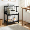 3-Tier Rolling Printer Stand with Adjustable Shelf and Lockable Wheels-Black - Gallery View 1 of 10