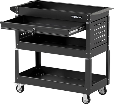 Costway 3-Tier Rolling Tool Cart Lockable Drawer Garage Workshop 30965325 New