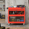 3 Tier Rolling Tool Cart with Lockable Drawer for Garage and Workshop-Red - Gallery View 1 of 10