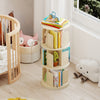 3-Tier Rotating Bookshelf with Dividers and Anti-falling Baffles-Natural - Gallery View 1 of 10