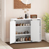 3-Tier Shoe Cabinet with Doors with Adjustable Open Shelves for Entryway-White - Gallery View 1 of 10