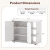 3-tier white shoe cabinet with adjustable open shelves, featuring magnetic door catch and ample storage for entryway.