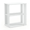 White 3-tier shoe rack with stackable design and anti-tipping device, ideal for closet organization and versatile.