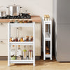 3-Tier Slim Rolling Storage Cart 2-Pack Mobile Bathroom Organizer with Wheels-White - Gallery View 1 of 9