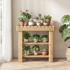 3-Tier Solid Wood Shoe Rack Bench with Slatted Shelves-S - Gallery View 1 of 10