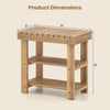 3-tier solid wood shoe rack bench with slatted shelves, measuring 19" x 11" x 18", ideal for entryway organization.