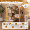 3-Tier Storage Rolling Cart Bamboo Utility Cart with 4 Universal Wheels - Gallery View 6 of 11