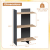 3-tier wooden bookshelf in oak finish with dimensions, anti-tipping kit, and sturdy 66 lb shelf capacity for home.