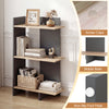 3-tier wooden bookshelf in oak with non-slip foot pads and anti-tipping kit, perfect for living rooms and home offices.