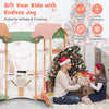 3-tier wooden dollhouse in multicolor with 32 accessories, perfect for kids' imaginative play and safe interactions.