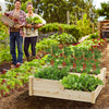 3-tier wooden raised garden bed made of fir wood, designed for optimal plant growth in gardens or backyards.