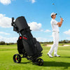 3 Wheel Golf Bag Cart with adjustable handle, 9 speed settings, and anti-slip wheels for smooth rolling on the course.