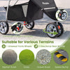 3 Wheel Pet Stroller for small dogs and cats, featuring universal front wheel and directional rear wheels for various.