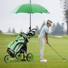 3 Wheels Folding Golf Push Cart with Seat Scoreboard and Adjustable Handle-Green - Gallery View 1 of 9