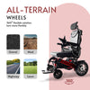 SHAWK Reclining Folding Electric Wheelchair - 330 lbs (Red)