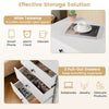 3-drawer white wooden nightstand with wide tabletop and pull-out drawers, ideal for bedroom or living room organization.