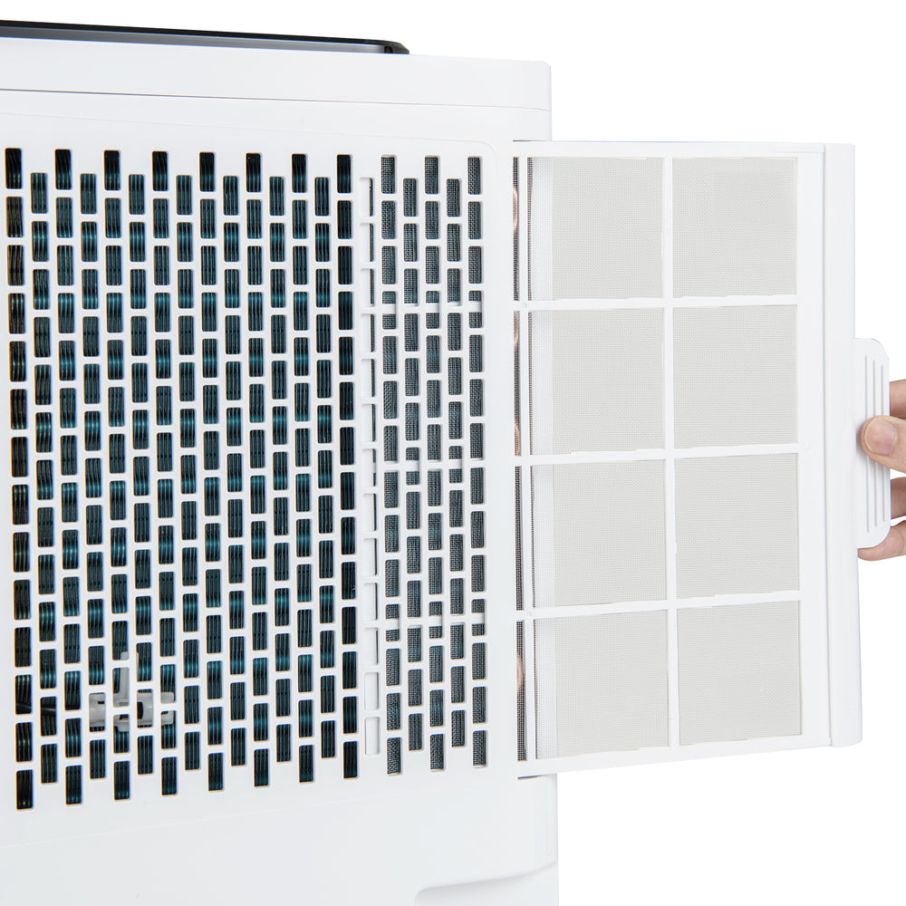 Close-up of the removable filter for the 3-in-1 8000 BTU portable air conditioner, designed for easy cleaning and.