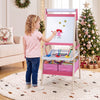 3-in-1 Art Easel for Kids with Magnetic Chalkboard and Whiteboard-Pink - Gallery View 1 of 11