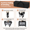 Portable baby crib and playpen in black, featuring a changing table and foldable design for easy transport and setup.