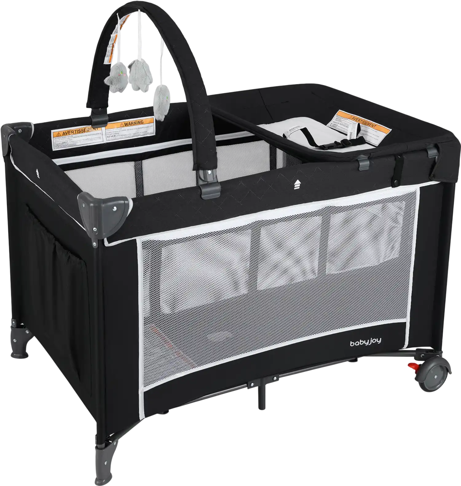 Costway 3-in-1 Portable Baby Crib Playpen with Changing Table 164857293 New