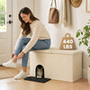 3-in-1 Cat Litter Box Enclosure with Removable & Movable Divider for Pets-Beige - Gallery View 1 of 10
