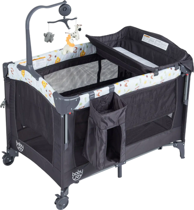 Costway 3-in-1 Convertible Portable Baby Playard w/ Music Box Wheels & Brakes 51746980 New