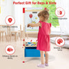 Adjustable 3-in-1 kid easel with magnetic chalkboard and whiteboard, perfect for enhancing creativity and artistic.