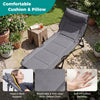 Gray 3 in 1 folding camping cot with adjustable backrest, soft padding, and breathable 600D Oxford cloth for comfort.