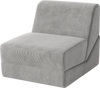 Gray 3-in-1 folding sofa bed with corduroy fabric and thick sponge filling, perfect for relaxing or watching TV.