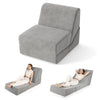 3-in-1 folding sofa bed in gray with a cozy inclined backrest, perfect for relaxing or watching TV.