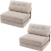 Beige 3-in-1 folding sofa with bolster, convertible to lounger or bed, ideal for living rooms and guest rooms.